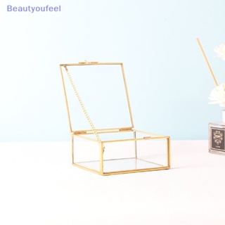 [Beautyoufeel] กล่องแก้วใส ทรงหกเหลี่ยม สําหรับใส่เครื่องประดับ แหวนแต่งงาน