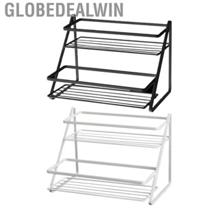 Globedealwin Countertop Storage Rack  Spice Organizer Multifunction 2 Tiers Space Saving for Home Kitchen