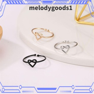 Melodygoods1 แหวนอัลลอย แบบบาง ฉลุลาย เรียบง่าย ของขวัญแต่งงาน