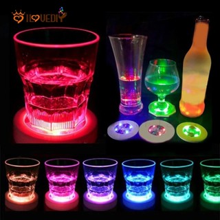 [สินค้าใหม่] แผ่นรองแก้วเครื่องดื่ม เรืองแสง LED ขนาดเล็ก ใช้แบตเตอรี่ สําหรับตกแต่งปาร์ตี้คริสต์มาส ไนท์คลับ