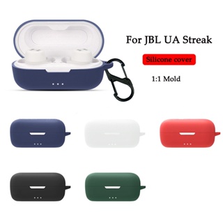 เคสซิลิโคนนิ่ม สีพื้น พร้อมตะขอ สําหรับหูฟังบลูทูธไร้สาย JBL UA Streak