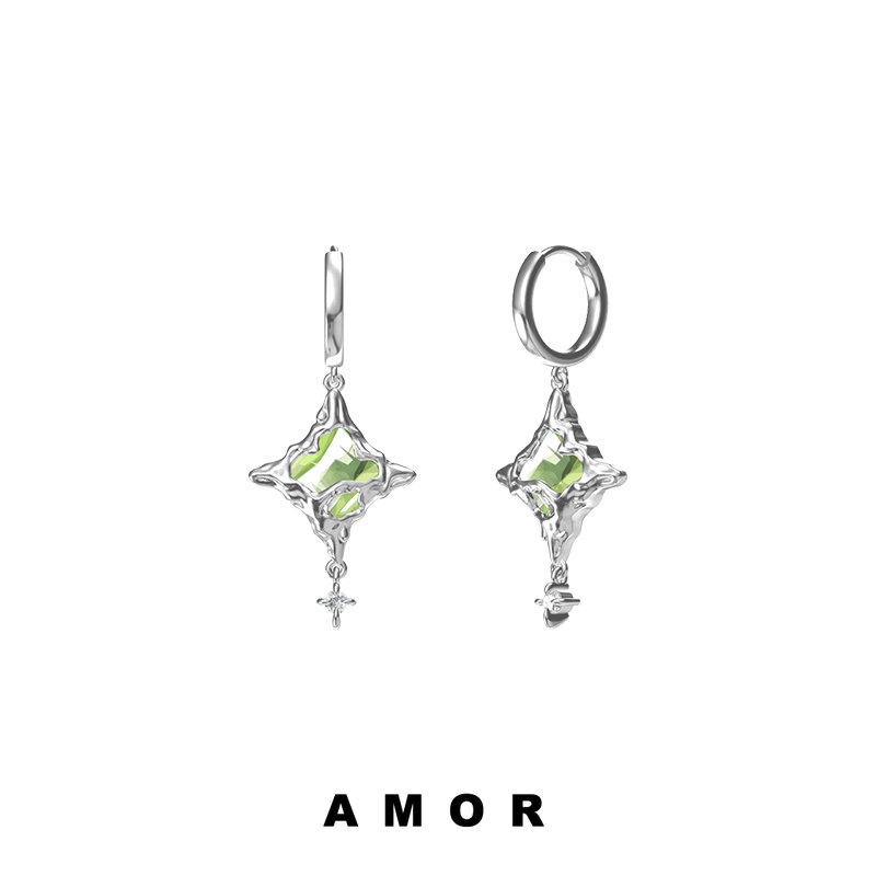 Light Star ต่างหูบุคลิกภาพหู Studs Niche design ต่างหูแฟชั่นหญิง