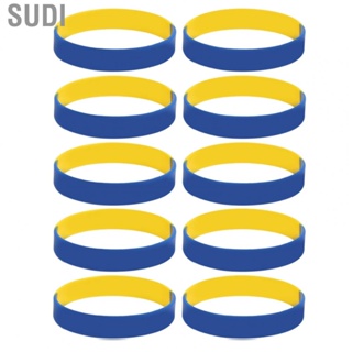 Sudi 10Pcs Ukrainian Rubber Bracelets Ukraine Wristband For Sports Fan Supporter M