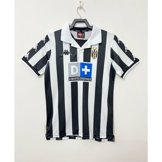 เสื้อกีฬาลําลอง ลายทีมชาติฟุตบอล 99-00 Juve ชุดเหย้า สไตล์เรโทร