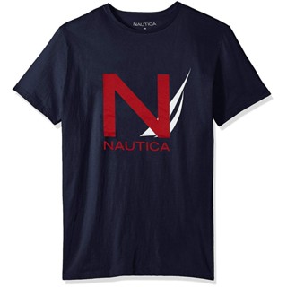 [S-5XL]ขายดี เสื้อยืดคอกลม แขนสั้น ผ้าฝ้าย ลายกราฟฟิค Nautica สําหรับผู้ชาย DAclme89GBdfpm10