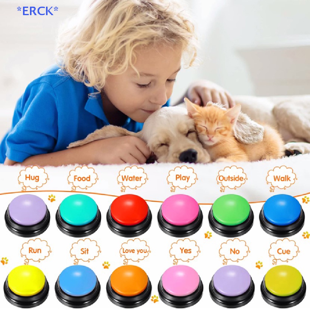 ERCK> ปุ่มพูดคุยบันทึกได้ เด็ก Interactive Phonograph คําตอบ Buzzers บันทึกเสียงแบบพกพาปุ่ม Party Noise Makers ใหม่