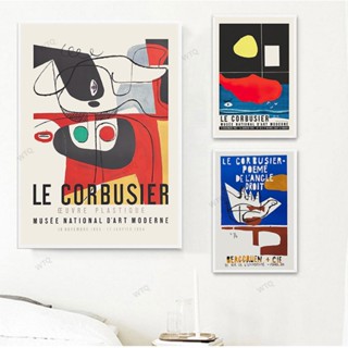 Le Corbusier โปสเตอร์ผ้าใบ พิมพ์ลายพิพิธภัณฑ์ศิลปะฝรั่งเศส 1954 สไตล์โมเดิร์น สําหรับตกแต่งผนังห้อง