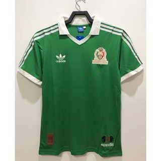 เสื้อกีฬาแขนสั้น ลายทีมชาติฟุตบอล Mexico 1986 ชุดเหย้า สไตล์เรโทร