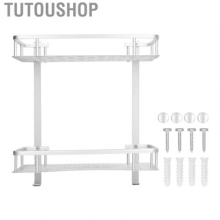 Tutoushop Aluminum Alloy Storage Shelves Good Bearing  Wall Mounted Shelves with Hooks for Kitchen