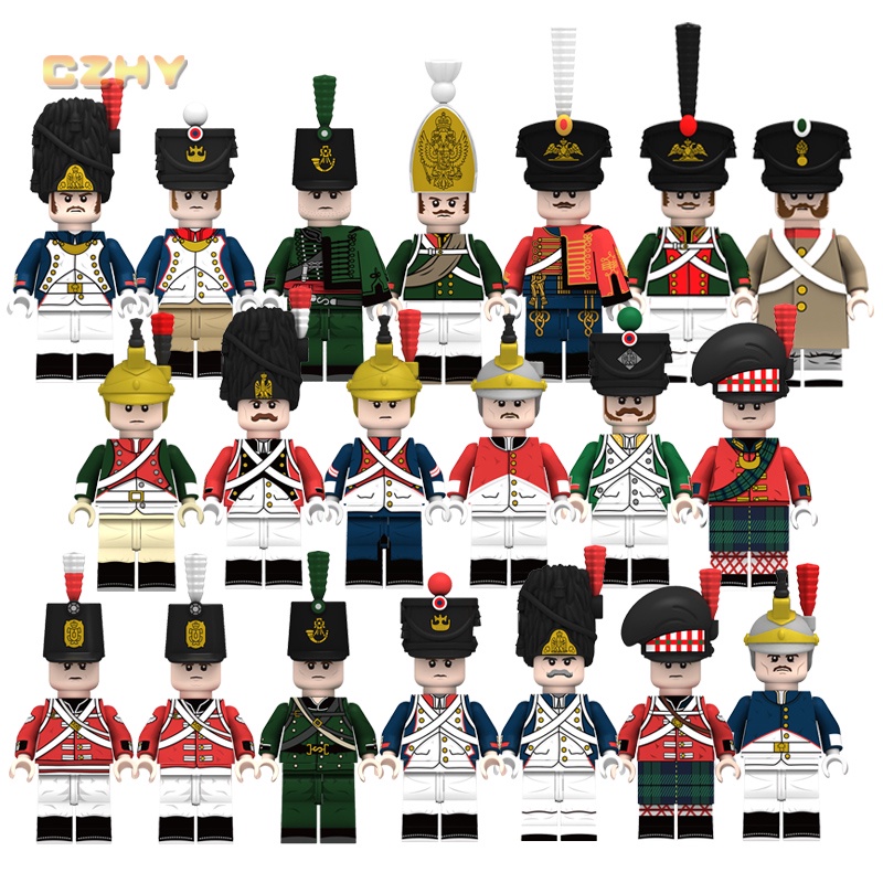Napoleonic Wars UK Britain Infantry ทหารอังกฤษ Fusilier สก็อต Bagpaper Mini Building Blocks รูปอิฐขอ
