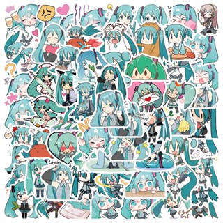 สติกเกอร์ ลาย Hatsune Miku กันน้ํา สําหรับติดตกแต่งกีตาร์ไฟฟ้า โน้ตบุ๊ก 65 แผ่น