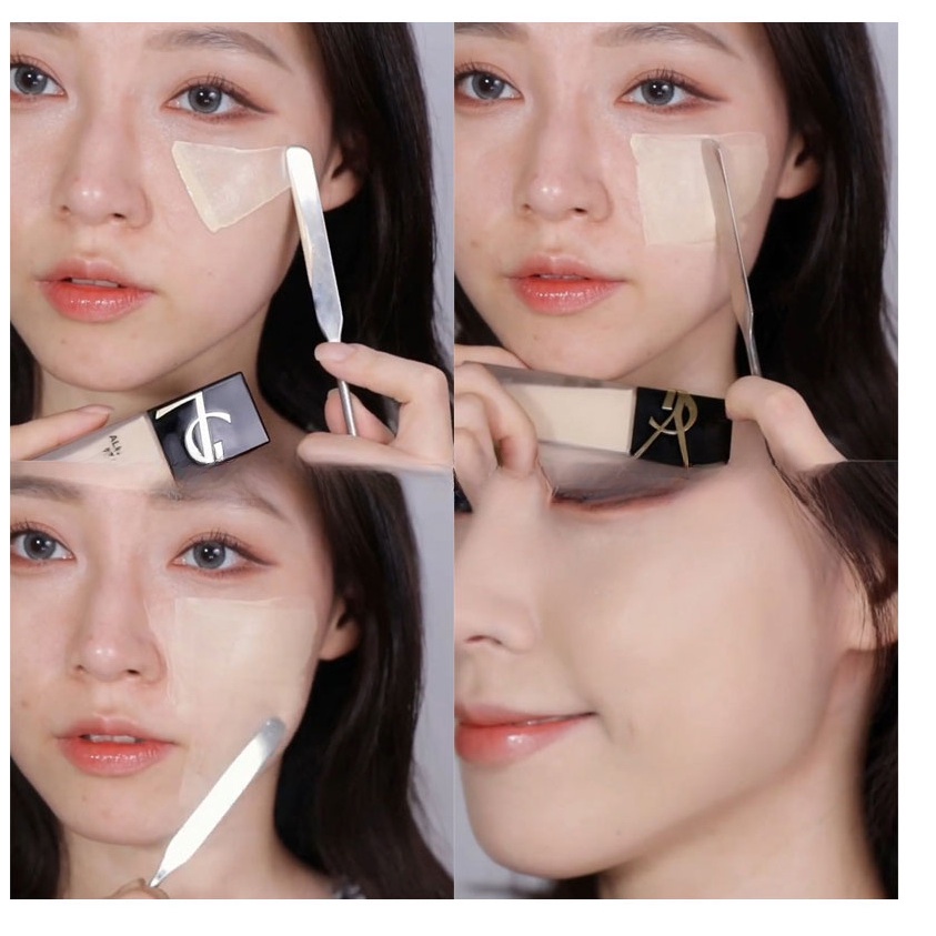 เครื่องมือความงามสแตนเลสแต่งหน้าแต่งเล็บ toning slak foundation พลั่ว toning slak ลายนูน slak multif
