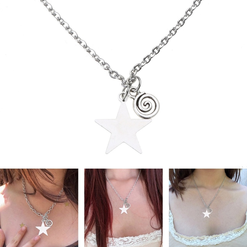 Winu Star Spiral Symbol Pendant Necklace Bohemian National Style Necklace