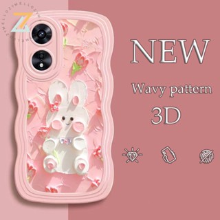 เคส VIVO V27E V27 V23 V23E Y22 Y22S Y12 Y12S Y20 Y21 Y33S T1X Y30 Y15 Y16 Y12A Y85 Y72 Y20S Y11S Y21A Y50 Y20A Y91C Y1S V20 Pro เคสโทรศัพท์ซิลิโคน Big Wave 3D Blush Bunny