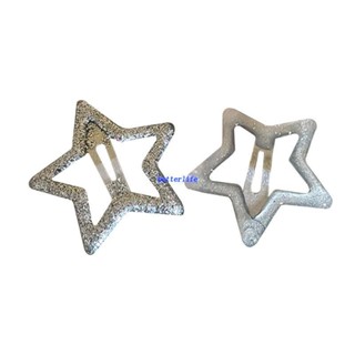 BTF 2x Bling Hair Pins Clip Women Headwear Hair Accessory Star Duckbill Clip Teen Girl Hair Salon Hairpin Y2k Jewelry-De