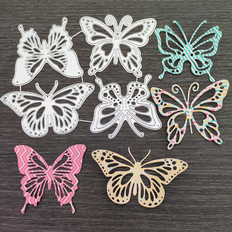 4 ชิ้น/ล็อต Butterflaies ตัดโลหะตาย DIY Scrapbooking ลายนูนกระดาษอัลบั้มรูปหัตถกรรมแม่แบบ Mould Stencils