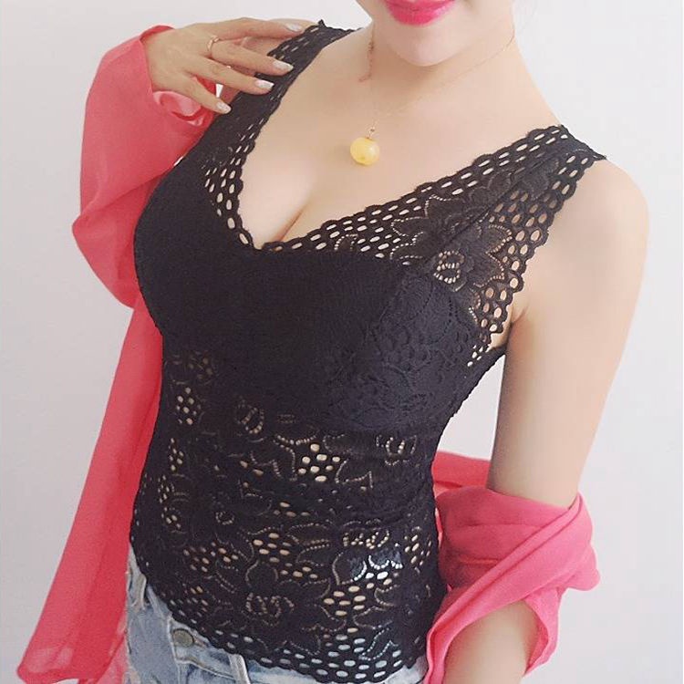 เสื้อครอปท็อป ผ้าลูกไม้ พลัสไซซ์ สําหรับผู้หญิง รองรับ 37 กก. - 88 กก. - รูปที่ 2