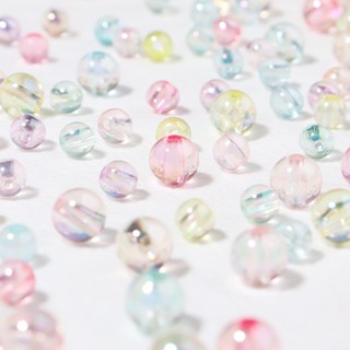 100 ชิ้น / แพ็ค อะคริลิคใส เยลลี่ สีชุบ ลูกปัดกลม diy สี ลูกปัด สร้อยข้อมือ เครื่องประดับขนาดเล็ก ขายส่ง