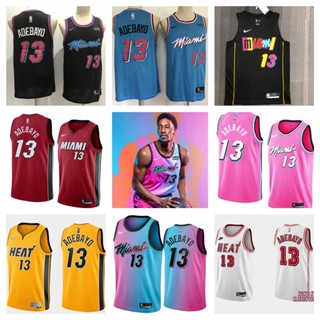 Miami Heat #13 Bam Adebayo เสื้อบาสเก็ตบอลสีดำของผู้ชายสั้น -เสื้อยืดกีฬา