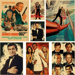 สติกเกอร์โปสเตอร์ ลายภาพยนตร์ James Bond ขนาด 42X30 ซม. สไตล์คลาสสิก สําหรับตกแต่งผนังบ้าน บาร์ คาเฟ่