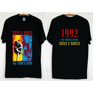 multiple colour New1992 Guns N Roses Use your illusion life stail shirt gildan size s 5xl เสื้อยืดคอกลม