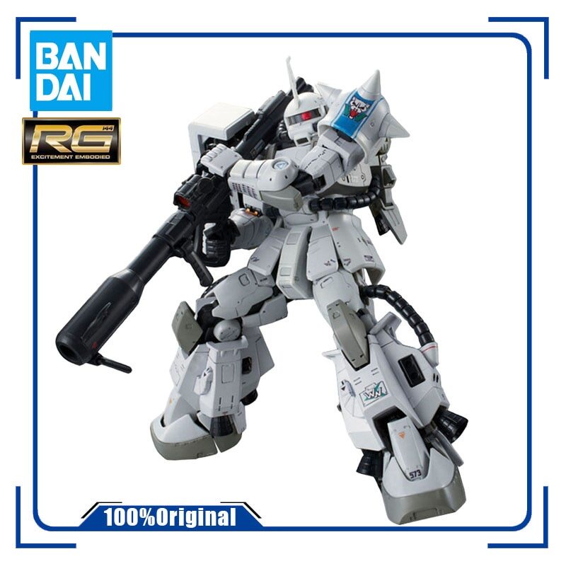 BANDAI PB RG 1/144 MS-06R-1A SHIN MATSUNAGA ZakuⅡ White Gundam Action Toy Figures Assembly Model Kit Boy Holiday Gift