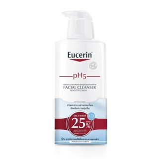 Eucerin ยูเซอริน pH5 เซนซิทีฟ เฟเชี่ยล คลีนเซอร์ 400 มล. x2ขวด ผลิตภัณฑ์ทำความสะอาดผิวหน้า