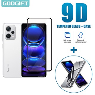 Godgift 2 in 1 เคสกระจกนิรภัย ซิลิโคน กันกระแทก สําหรับ Xiaomi Redmi Note 12 Pro+ 5G 12 4G 11 10 Pro Plus Pro+ 5G 11S 10S 12C