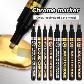 ปากกา Chrome Marker กันน้ํา ขนาดหัว 0.7/1/2/3 มม. สําหรับการ์ด โมเดล โปสเตอร์