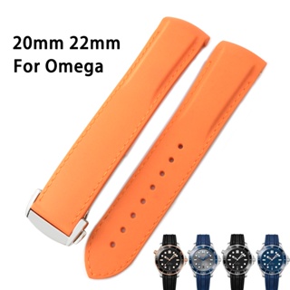 สายนาฬิกาข้อมือซิลิโคน 20 มม. 22 มม. แบบเปลี่ยน สําหรับ Omega Seamaster 300