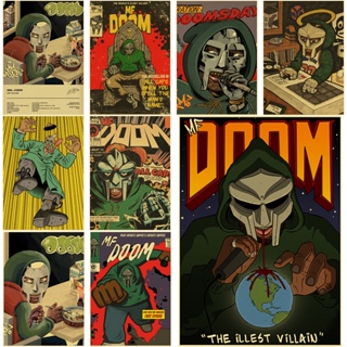 โปสเตอร์กระดาษคราฟท์ พิมพ์ลายนักร้อง MF Doom Doomsday สไตล์วินเทจ สําหรับตกแต่งผนังบ้าน บาร์ คาเฟ่ DIY