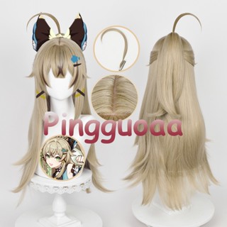 Manmei Genshin Impact Kirara Cosplay Wig 75cm Long Ponytail Wigs Heat Resistant Synthetic Wigs