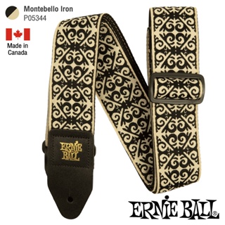 ERNIE BALL® P05344 Montebello Iron Guitar Strap สายสะพายกีตาร์ 3in1 ลวดลายศิลปะ สำหรับกีตาร์โปร่ง/กีตาร์ไฟฟ้า/กีตาร์เบส รุ่น Classic Jacquard ** Made in Canada **