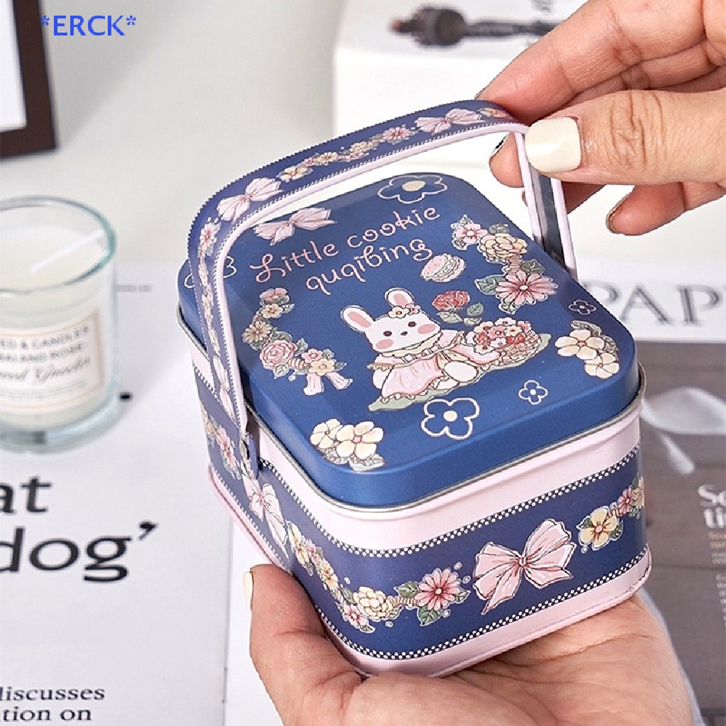 Erck> ใหม่ กล่องของขวัญ กล่องขนม คุกกี้ โลหะดีบุก ขนาดเล็ก สไตล์วินเทจ 1 ชิ้น