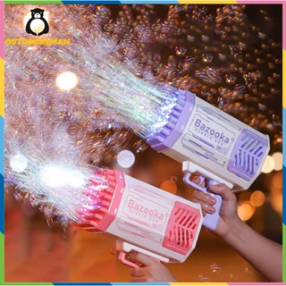 【พร้อมส่ง】ปืนเป่าฟอง เครื่อง เป่าฟอง เป่าฟอง Bubble Gun Gatling เครื่องทำ ปืนยิงบับเบิ้ลลาย ฟองสบู่ 69 รู มีไฟ ชาร์จ usb