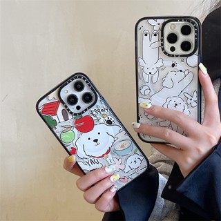 Casetifg เคสโทรศัพท์มือถือ ซิลิโคนแข็ง ใส กันกระแทก ลายสุนัขตลก พร้อมกล่องชาร์จแม่เหล็ก หรูหรา สําหรับ iPhone 14 11 12 13 Pro Max