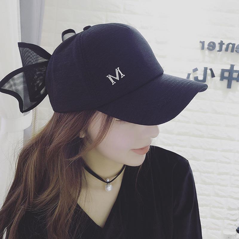 Coco สไตล์เดียวกันหญิงฤดูร้อนเกาหลีรุ่น All-Match หมวกหญิงครีมกันแดด Sun หมวก Bowknot M ป้ายเบสบอลหมวก