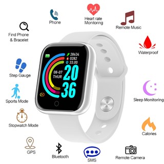 สมาร์ทวอทช์ สมาร์ทวอทช์บลูทูธนาฬิกาหน้าจอสัมผัส Android Heart Rate Monitor เดินวิ่ง Smart Watch ส่งที่ชาร์จ