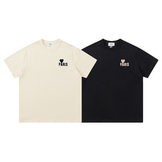 ❤❀ [พร้อมส่ง] ❤ เสื้อยืดแขนสั้น ผ้าฝ้าย ทรงหลวม ปักลาย สําหรับคู่รัก ทุกเพศ