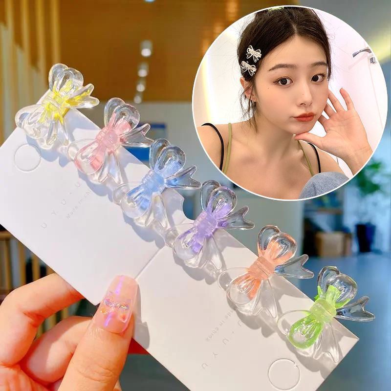 กิ๊บติดผมหางม้า รูปปากเป็ด ประดับโบว์ ขนาดเล็ก สีสันสดใส แบบเรียบง่าย สไตล์เกาหลี สําหรับเด็กผู้หญิง