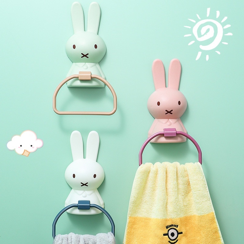 การ์ตูน Miffy ตะขอ ตะขอแขวนผนัง ชั้นวางผ้าขนหนูสร้างสรรค์ห้องน้ำเด็กล้างหน้าตะขอหมัดฟรีผ้าขนหนูแขวนตู้ ​แขวน 【bluey】 ราคา ถูกที่สุด ดีลบีเคเค แกลเลอรีภาพที่ 2