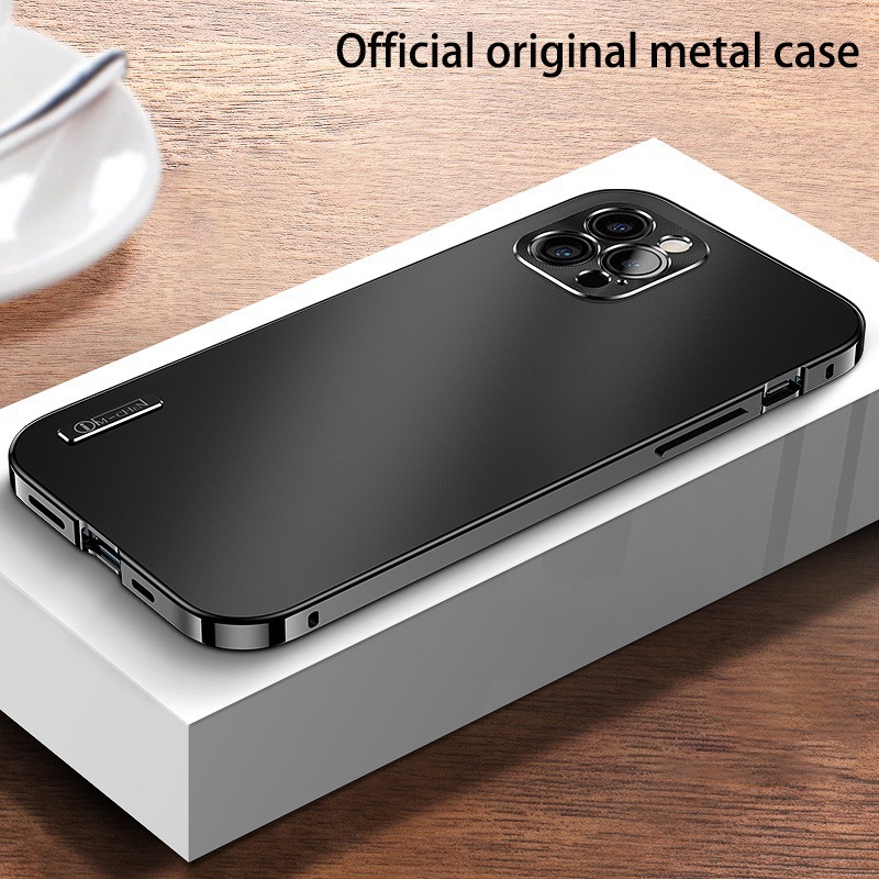 หรูหราโลหะสําหรับiphone 16 Pro Max 16 15 14 13 12 Pro MaxกันกระแทกMatteอลูมิเนียมUltraบางสําหรับiPhone 15 Proกรณี