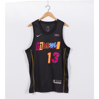 แผ่นความร้อน NBA Miami สไตล์คลาสสิก 2022 #เสื้อกีฬาบาสเก็ตบอล Adebayo Jersey 13 Bam สีดํา 814022