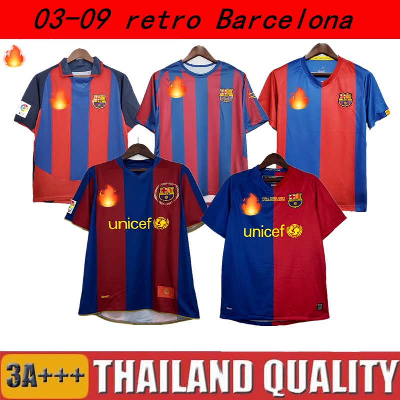 เสื้อกีฬาแขนสั้น ลายทีมชาติฟุตบอล Barcelona 2003 2004 2005 2006 2006 2007 2007 2008 2008 2009