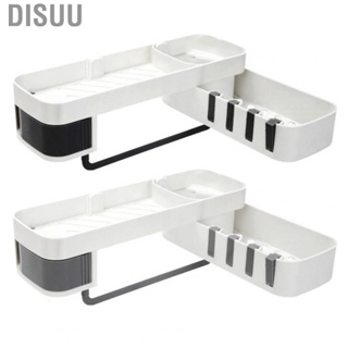 Disuu Bathroom Corner Shelf  Bathroom Storage Rack Double Layer Rotatable Angle Multifunctional  for Toilet