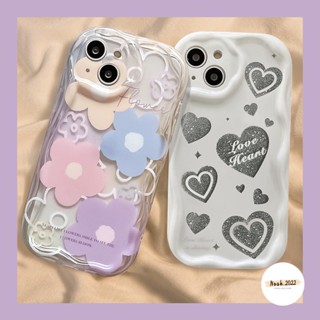 เคสโทรศัพท์มือถือแบบนิ่ม กันกระแทก ลายดอกไม้ หัวใจ 3D สําหรับ OPPO A15 A54 A16 A12 A17 A95 A96 A77 A7 A57 A55 A5s A53 A77s A17K A15s A16s A3s A52 A74 A76 A1K A31 A9 A5