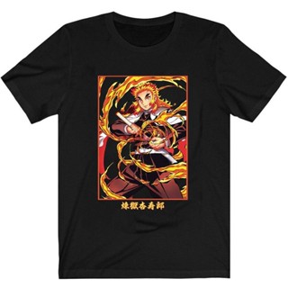 ป่าAnime Demon Slayer Kimetsu ไม่มี Yaiba เสื้อยืด Rengoku Kyoujurou เสื้อผ้า Tops Tees Camiseta CamisetaS-5XL(S-5XL)