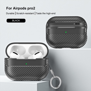 เคสหูฟัง คาร์บอนไฟเบอร์ ซิลิโคน กันกระแทก พร้อมหัวเข็มขัด สําหรับ Apple Airpods 1 2 Airpods Pro Airpods 3 Airpods Pro 2