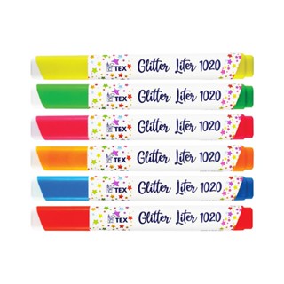 ปากกาเน้นข้อความ Glitter Liter คละสี(แพ็ค6) เท็กซ์ 1020