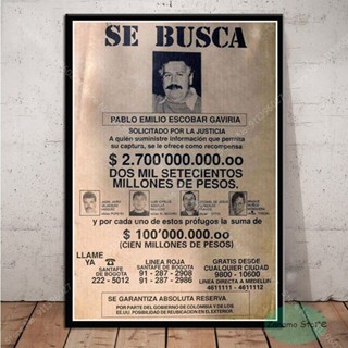 Zt ขายดี Pablo Escobar Narcos โปสเตอร์ภาพวาดผ้าใบ ตกแต่งผนังบ้าน ห้องนั่งเล่น